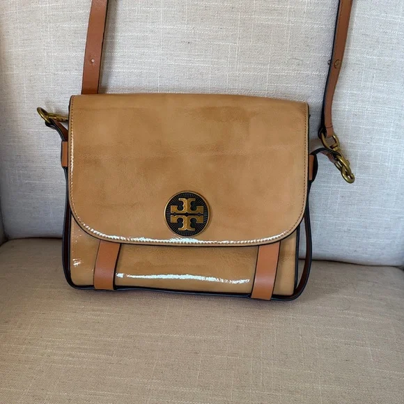 Tory Burch Alastair Pebbled Leather Shoulder Crossbody Bag Tan Convertible Bag - Picture 10 of 16